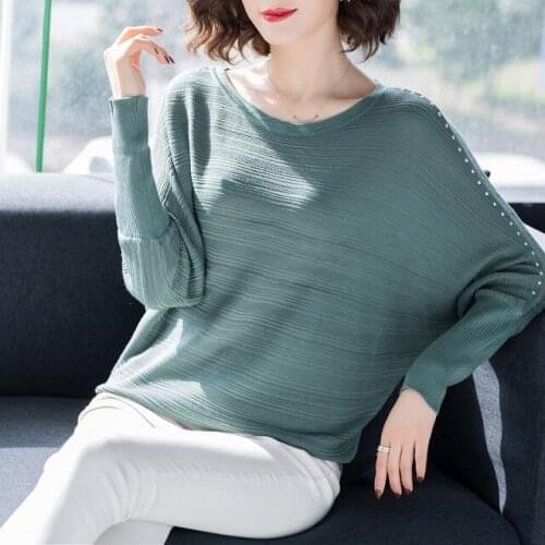 2019 Winter Sweater Women Pullovers Long Sleeve Female Pullovers Kintted Brand Name Women O-Neck Batwing Sweater