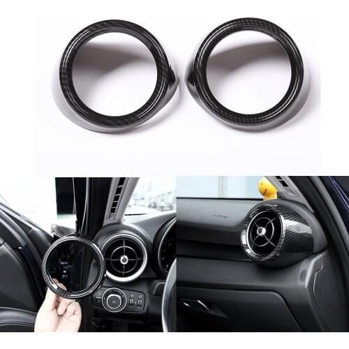 1 Pair for Alfa Romeo Giulia 2017-2020 Carbon Fiber Printed ABS Front Air Condition Vent Frame Trim Sticker Covers