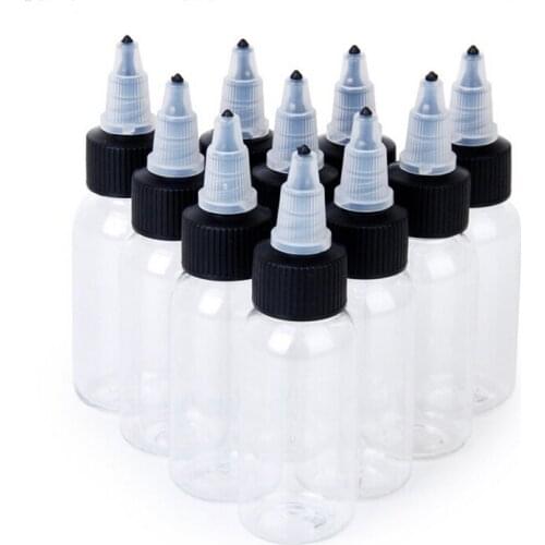 30ml Tattoo Pigment Ink Bottles Twist Cap Empty Plastic Transparent Tattoos Ink Pigment Clear Bottle Supplies Tools