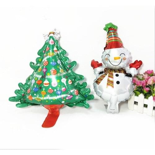 5pc Cartoon Mini Christmas Snowman Aluminum Balloon Trumpet Christmas Tree Foil Balloon Christmas Party Arrangement Balloon