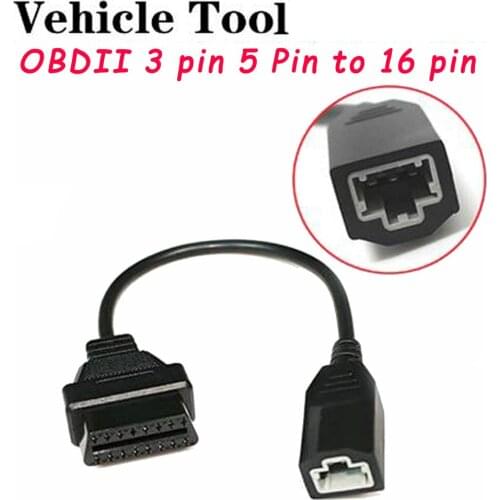 A+ Quality for Honda 5 Pin To 16 Pin OBD 2 Adapter Cable for Honda 3Pin Connector 5Pin OBD2 OBDII 3 Pin Diagnostic Cable Adapter