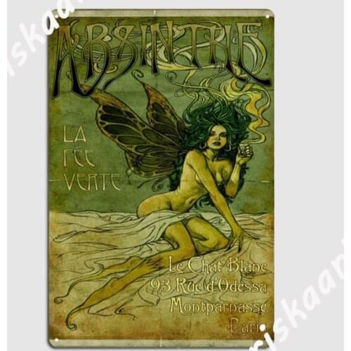 Absinthe Metal Plaque Poster Vintage Party Cinema Living Room Wall Plaque Tin sign Posters