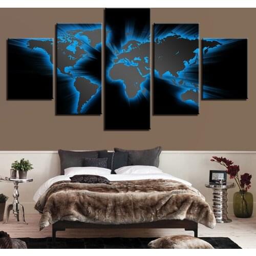 Paintings HD Abstract Canvas Living Room Wall Art Poster 5 Pieces Retro World Map Decoration Pictures Frame 3 Assassins Creed