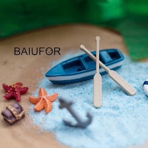 BAIUFOR Sandy Beach Holiday Series, Figurines & Miniatures Fairy Garden Decor Home Accessories Sailboat Starfish Lifebuoy Anchor