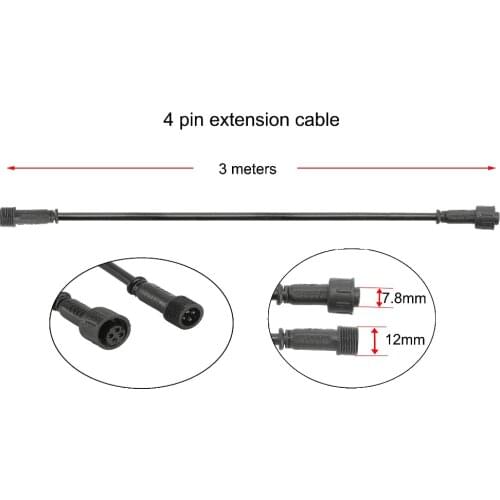 Brand 4PIN 1m/2m/3m IP67 Waterproof Extension Cable Connect Wire Power Cord Wire for RGB Color LED Light