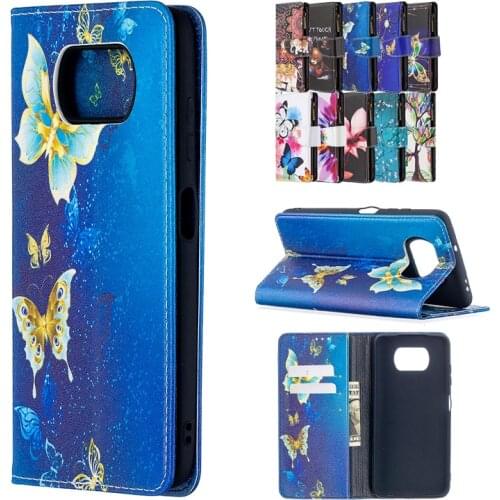 Fashion Painted Cute Flip Leather Phone Case For Xiaomi Mi 11i 10T Pro POCO F3 M3 X3 Nfc Ultra Thin With Card Slot Bracket Cases