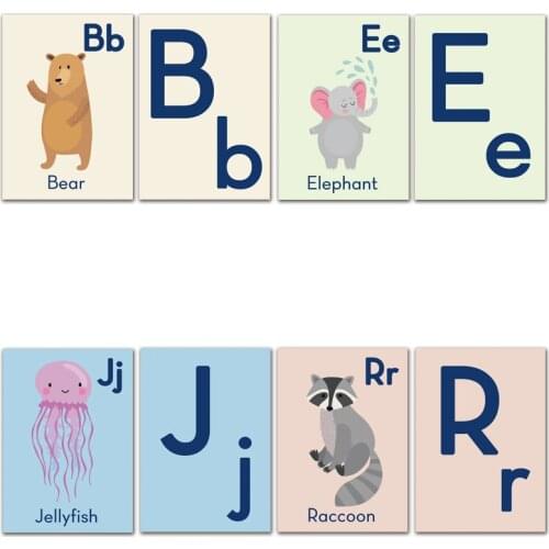 Children Baby alphabet abc English Animals Learning Word Card Pocket Flash Card Learning Montessori Educational Toy Card for Kid