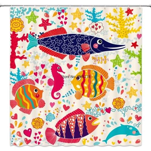 Childrens Cartoon Animal Cute Shower Curtain 180x180cm Waterproof Polyester Shower Curtain Bathroom Pendant Curtain Home