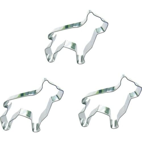 Wolfdogs shape 3 piece biscuit cutting molds, baking tools, cake decorating soft candy tools