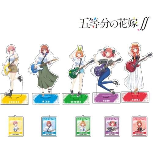 Anime The Quintessential Quintuplets Guitar Theme Acrylic Stand Model Desktop Toy Pendant Keychain Nakano Ichika Nakano Miku