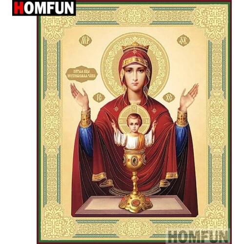 HOMFUN Full Square/Round Drill 5D DIY Diamond Painting "Religious figure" Embroidery Cross Stitch 5D Home Decor Gift A07628