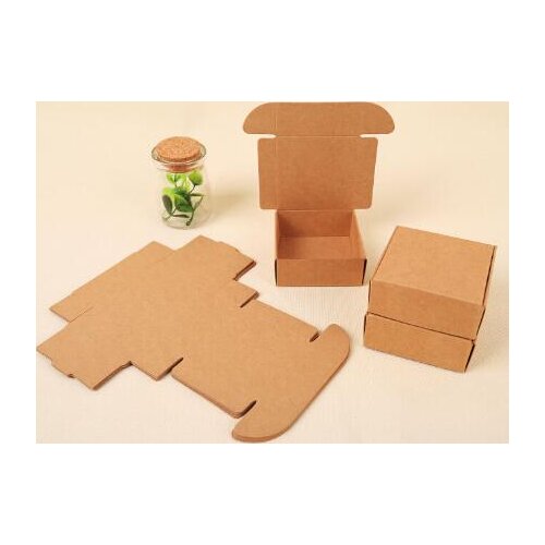 50pcs Small Kraft paper gift packaging box,kraft cardboard handmade soap candy box,personalized craft paper gift box