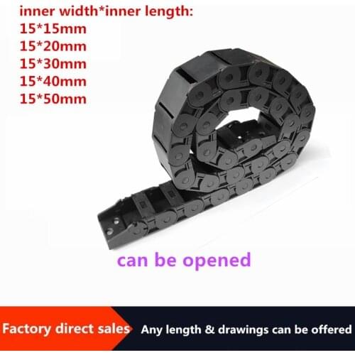 1000mm Bridge Cable Chain 15*15 20 30 40 50mm Wire Transmission Carrier Plastic Drag Towline For 3D Printer CNCEngraving Machine