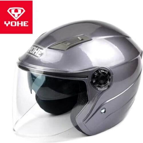 2020 New Fashion YOHE Half Face Motorcycle Helmet Double lens Motorbike helmets Safety protection map hat of ABS PC Lens visor