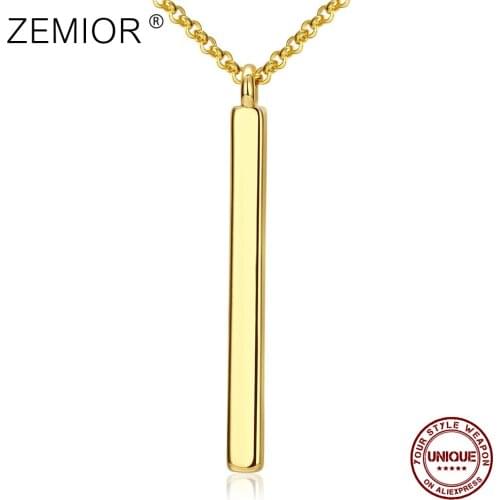 ZEMIOR Gold Color Necklace For Women European And American Popular Simple Long Pendant Necklace Lady Anniversary Party Jewelry