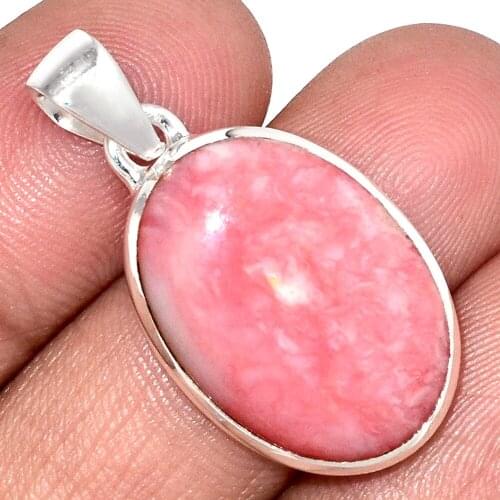 Genuine PINK OPAL Pendant 925 Sterling Silver, Total Length : 35.9 mm, AP6950