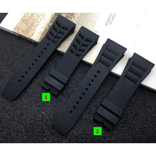 Brand quality black 20mm Waterproof Natural Rubber Watchband Watch Strap For Richard And Mille Bracelet wristband logo on