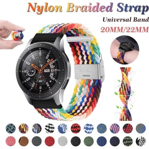 20mm 22mm Nylon Elastic Watch Band for Samsung Galaxy Watch Strap 4/3 42mm 46mm 45mm 41mm for HUAWEI GT Amazfit Bip GTR Strap