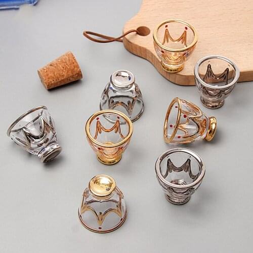 Hand-painted light luxury crystal Middle East glass small white wine glass thick bottom bullet cup condiment glass spirits cup