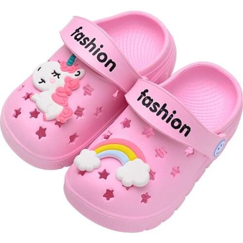 Unicorn Sandals for Boy Girl Rainbow Horse Shoes Summer Toddler Animal Kids Outdoor Baby Sandals PVC Cartoon Kids Sandals
