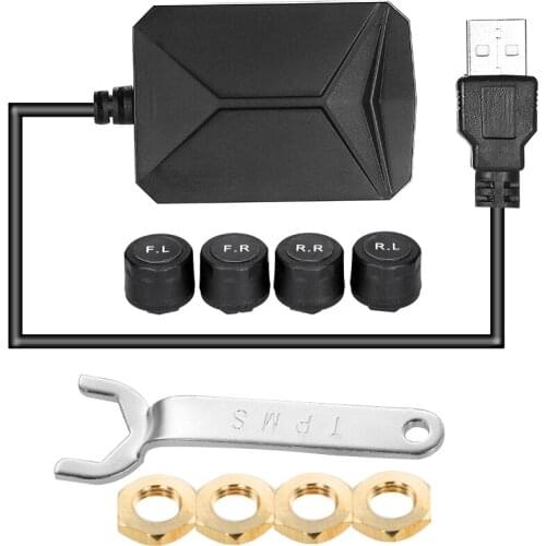 TPMS Tire Pressure Monitoring System Display Alarm System 5V Internal Sensors For Android Navigation Car Radio 4 Sensors