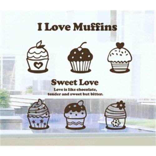Sweet food cake Store window sticker cake muffins shop sign sticker advertising posterwall sticker store sticker