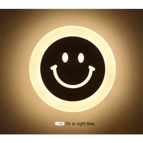Modern Smile Face Led Wall lamp small Animal football Novelty acrylic night light for home decoratoion