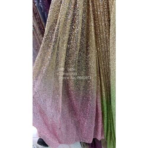 5yards/bag 2 - color dense spot glitter powder gradient color european-style fabric used for wedding dress fashion stage QJ24