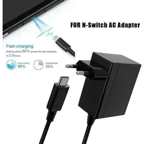 EU/US Plug AC Adapter Charger for Nintendo Switch NS 1.5A 2.6A Travel Charger For Nintendo Charging USB Type C Power Supply