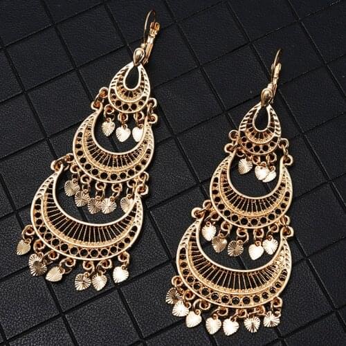 Morocco Gold Tassel Earrings For Womens Wedding Jewelry Environmental Friendly High Quality French Hook Earrings Gift