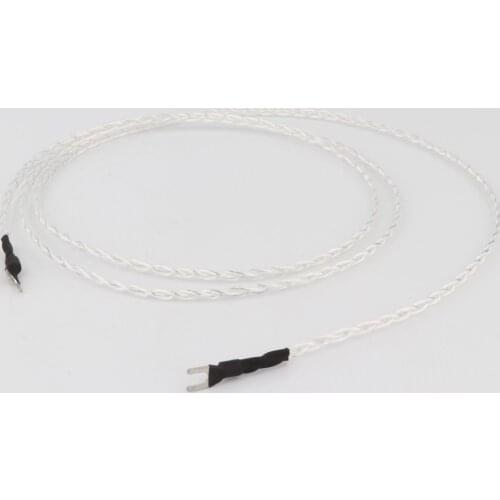 Preffair 1PC 3 Core Pure Silver LP Vinyl Audiophile Hifi Audio Cable Amplifier Ground Wire