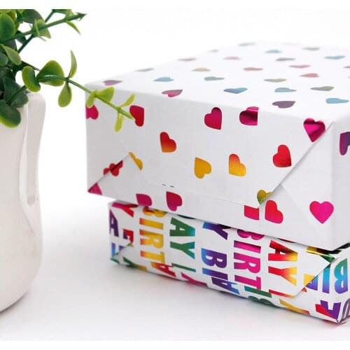 1pc/sell Seven Color Birthday Gift Wrapping Paper 70x50cm Size Scrapbooking School Suppliers Gift Stationery Letter Paper Packag