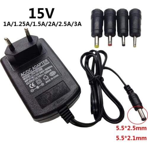 15V Power Supply Adapter AC DC 15V 1A 1.25A 1.5A 2A 2.5A 3A ac/dc Adaptor 15 Volt Swiching 220V To 15 V adaptador Conversion