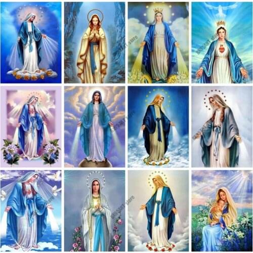 5D Diy Diamond Painting Regilion Virgin Mary Diamond Mosaic Embroidery Full Square Drill Cross Stitch Kits Home Decoration Gift