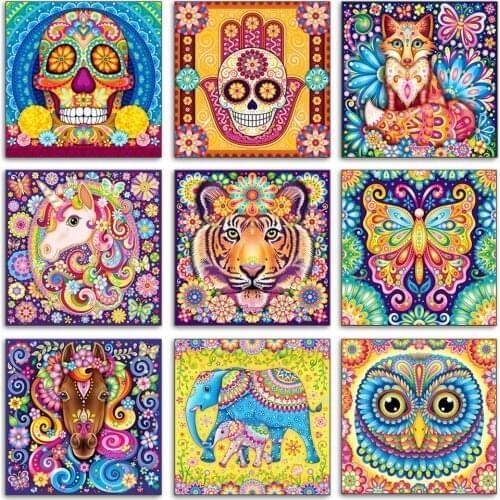 5D Diy Diamond Painting Art Animals Fox Cat Unicorn Tiger Full Square & Round Diamond Mosaic Embroidery Cross Stitch Home Decor
