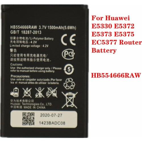 E5375 Battery HB554666RAW For Huawei E5330 E5372 E5373 EC5377 Wifi Router Battery High Quality Replacement Batteries
