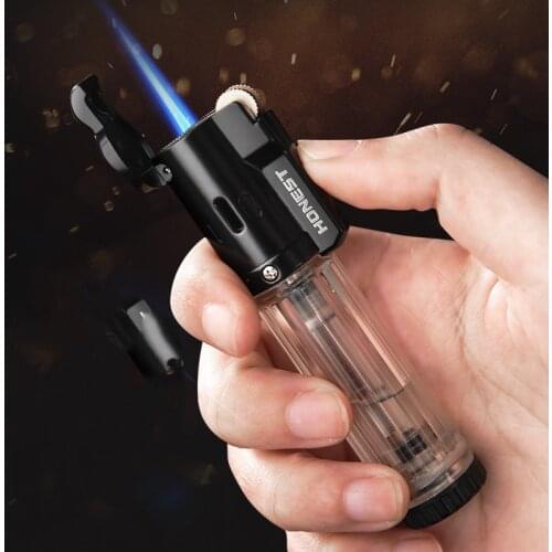 Torch Jet Gas Lighter Flint Turbo Replaceable Flint Lighter Inflated Butane Windproof Metal Grinding Wheel Lighter Gadgets Gift