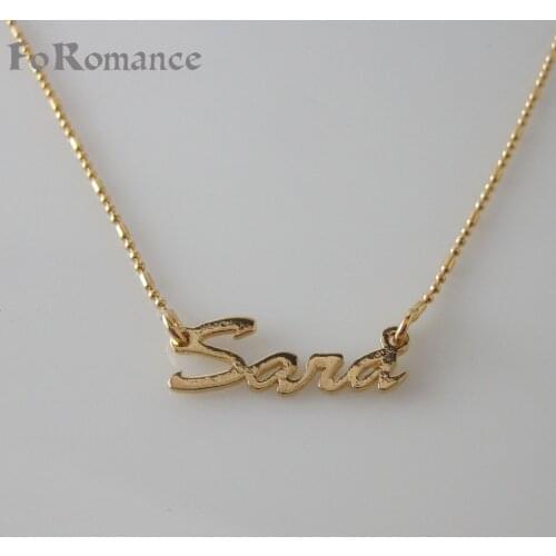 Foromance/ YELLOW GOLD COLOR 18.5" NECKLACE & WITH LETTER SARA SMALL INITIALS PENDANT /Great Gift