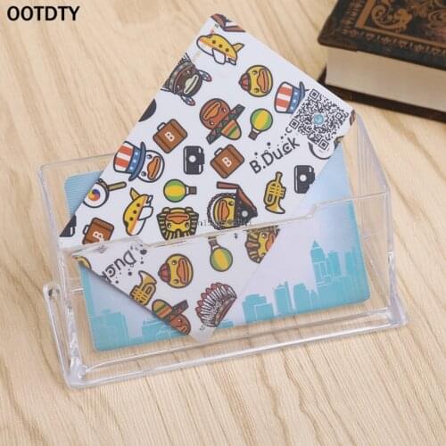 Clear Business Card Holder Acrylic Plastic Display Stand Rack Desktop Office stationery