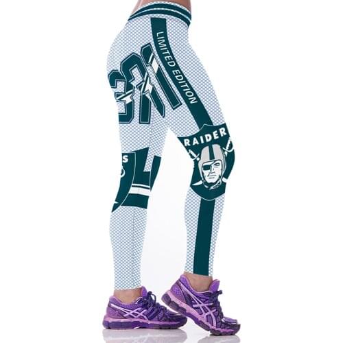 Women Sport Leggings High Waist Running Trouser Mesh Grad Raider Print 3D Rugby Capris Slim Gym Sportswear Pant Fitness Jeggings