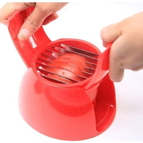 1PC Tomato Slicer Fruits Cutter Stand Tomato Lemon Cutter Utensil De Cozinha Lounged Shreadders Household Fruit Slicer OK 0493