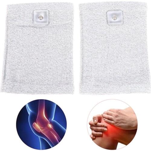 2Pcs Conductive Fiber Knee Sleeve Electrode Knee Pads Leg Feet Massage For TENS Machine Physiotherapy Instrument Healthy Care