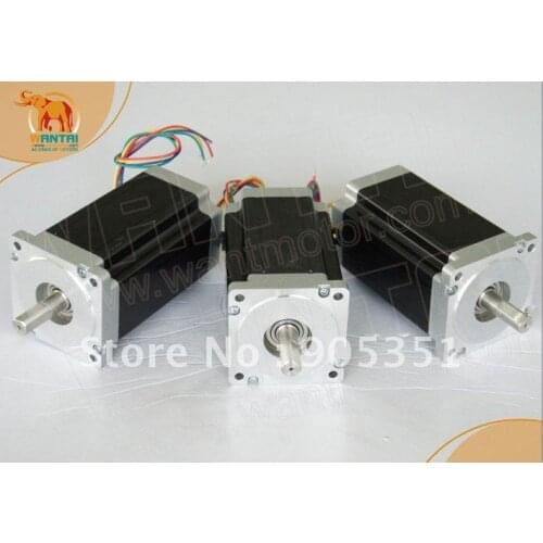 High 3 PCS Nema 34 Stepper Motor with 892OZ-In , 8 Leads CNC Kit wantaimotor , Dual shaft motor