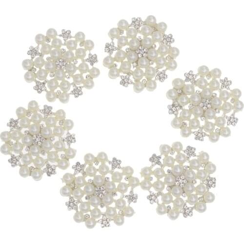 33mm Round Pearl with Rhinestone Applique Strass Trim Hot fix Cristal Embellishment DIY Flatback Glue on Rhinestone for Clothing