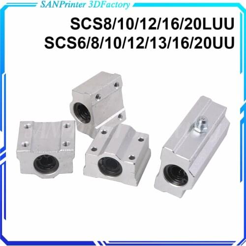 4pcs Linear Motion Ball Bearing Slide Block Bushing SC8UU SCS8UU SC10UU SCS12UU SCS16UU SC20UU Linear Shaft CNC 3D Printer Parts