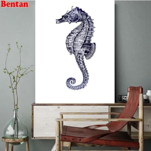 Full Square Round drill diamond Painting 5D DIY diamond embroidery Seahorse marine animal Diamond mosaic Cross Stitch kit Decor
