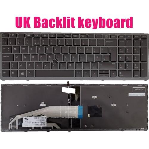 UK Backlit keyboard for HP Zbook 15 G3/15 G4/17 G3/17 G4 848311-031