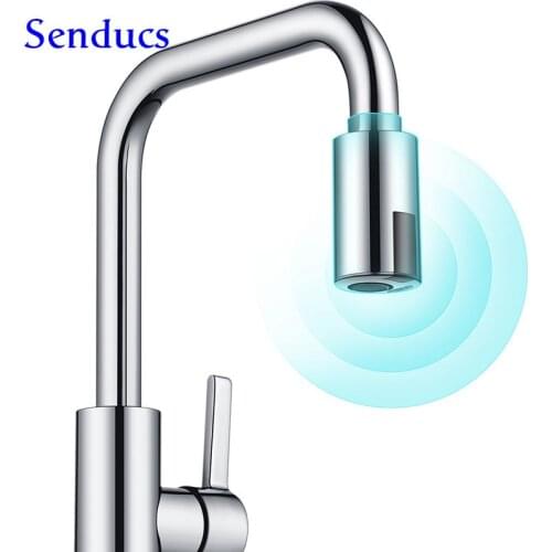 Touchless Kitchen Faucet Senducs Handfree Sensor Kitchen Mixer Taps Water Saving Touchless Chrome Kitchen Sink Mixer Faucets