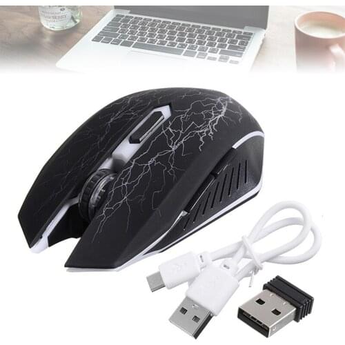 Wireless Optical Mouse USB Silent Backlit Gaming Mice For Laptop PC Rechargeable Wireless LED Backlit USB Optical Gaming Mouse