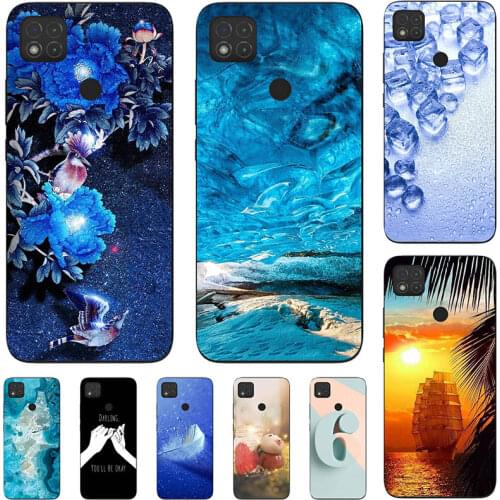 For Xiaomi Redmi 9C 6.53" Cover Fashion Cool Cartoon Flower Capa Soft Silicone TPU Case